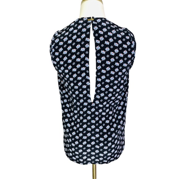 Sandro Floral Zip Front Sleeveless Blouse SMALL 3121 - Picture 3 of 10